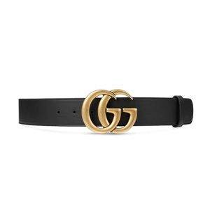 GG Marmont leather belt with shiny buckle in great condition